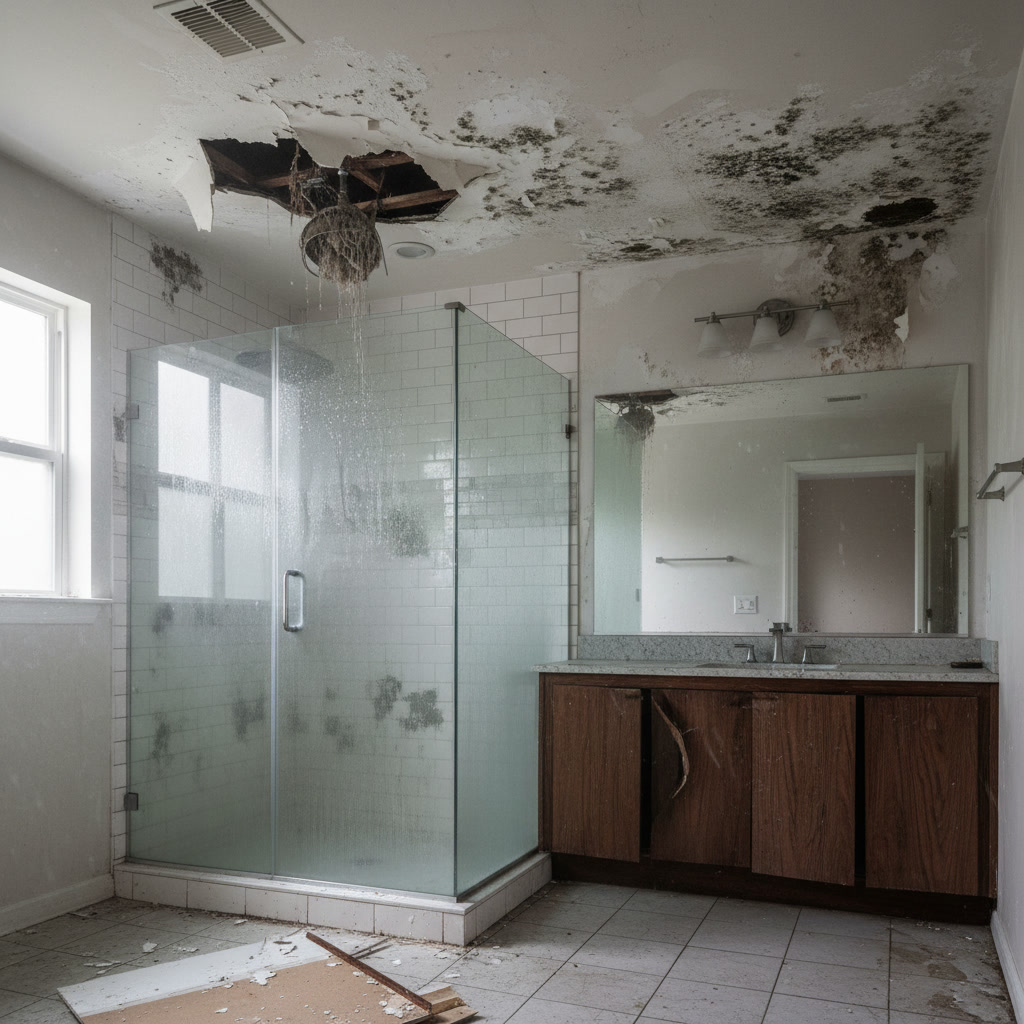 bathroom remodel in progress showing proper waterproofing installation